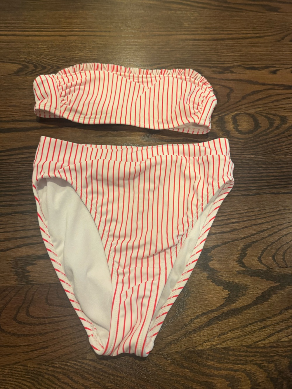 Xhilaration White Bikini with Red Stripes